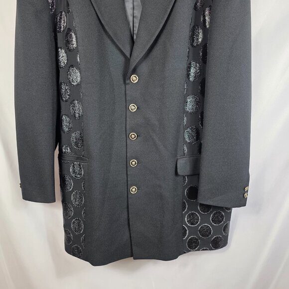 Men's Pronti Collection by Phita Black Jacquard Embellished Blazer Size XL - Picture 5 of 16